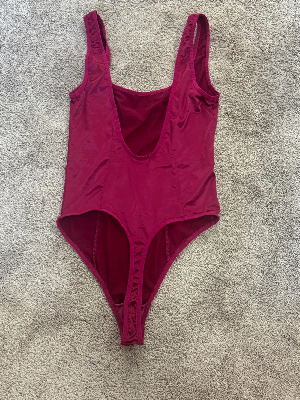Free People Deep Magenta Scoop Neck Bodysuit